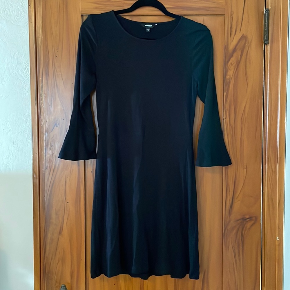 Women’s Express Long Sleeve Black - Fit and Flare Dress